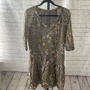 Gap Floral Midi Sleeved Dress